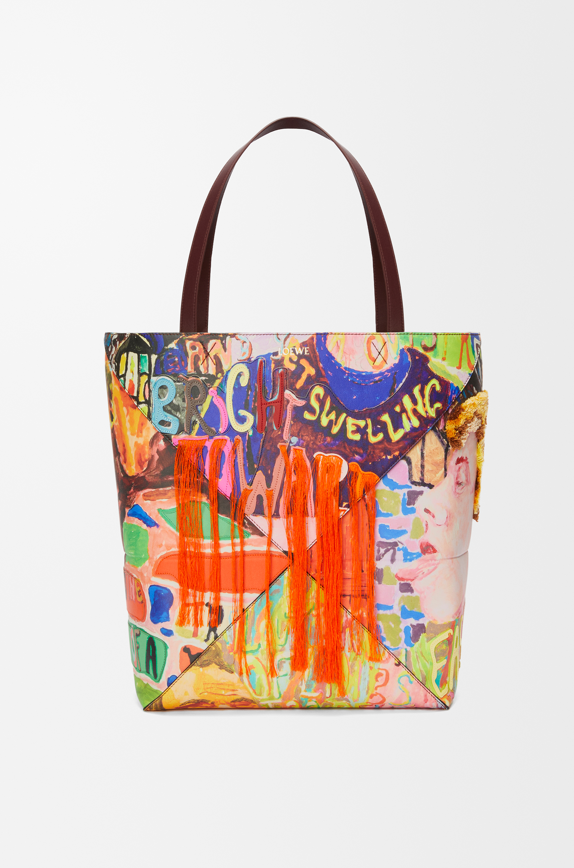 XL Puzzle Fold tote in classic calfskin Red - LOEWE