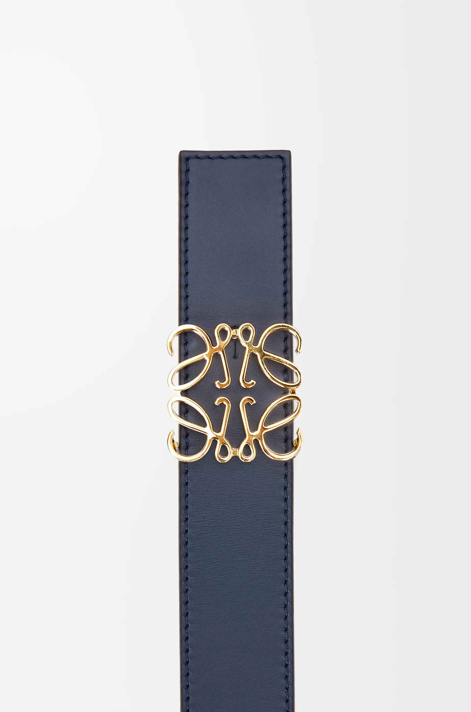 LOEWE Cintura reversibile Anagram in pelle di vitello liscia Nero/Oceano/Oro