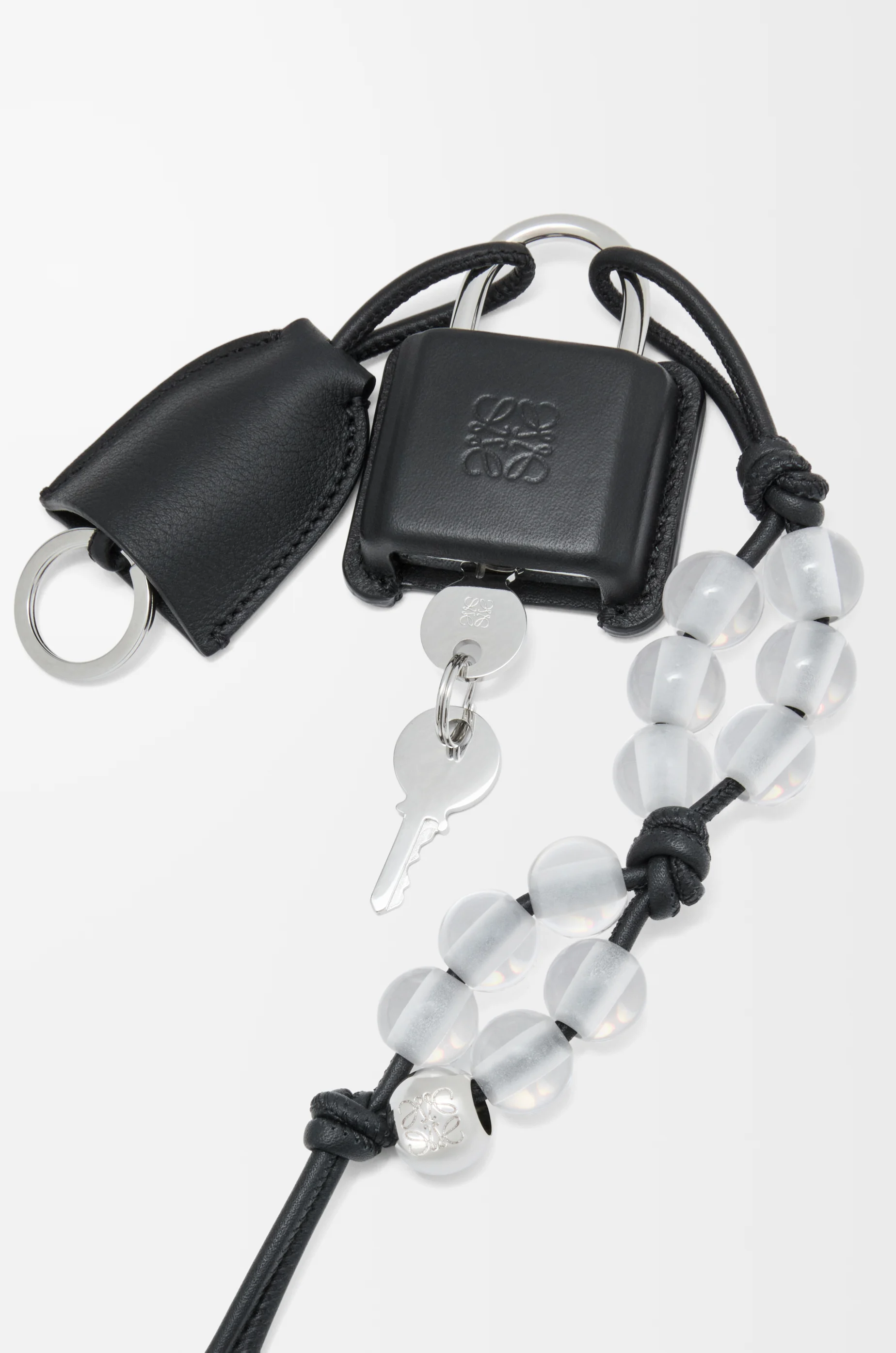 LOEWE Amazona padlock charm Black/Silver