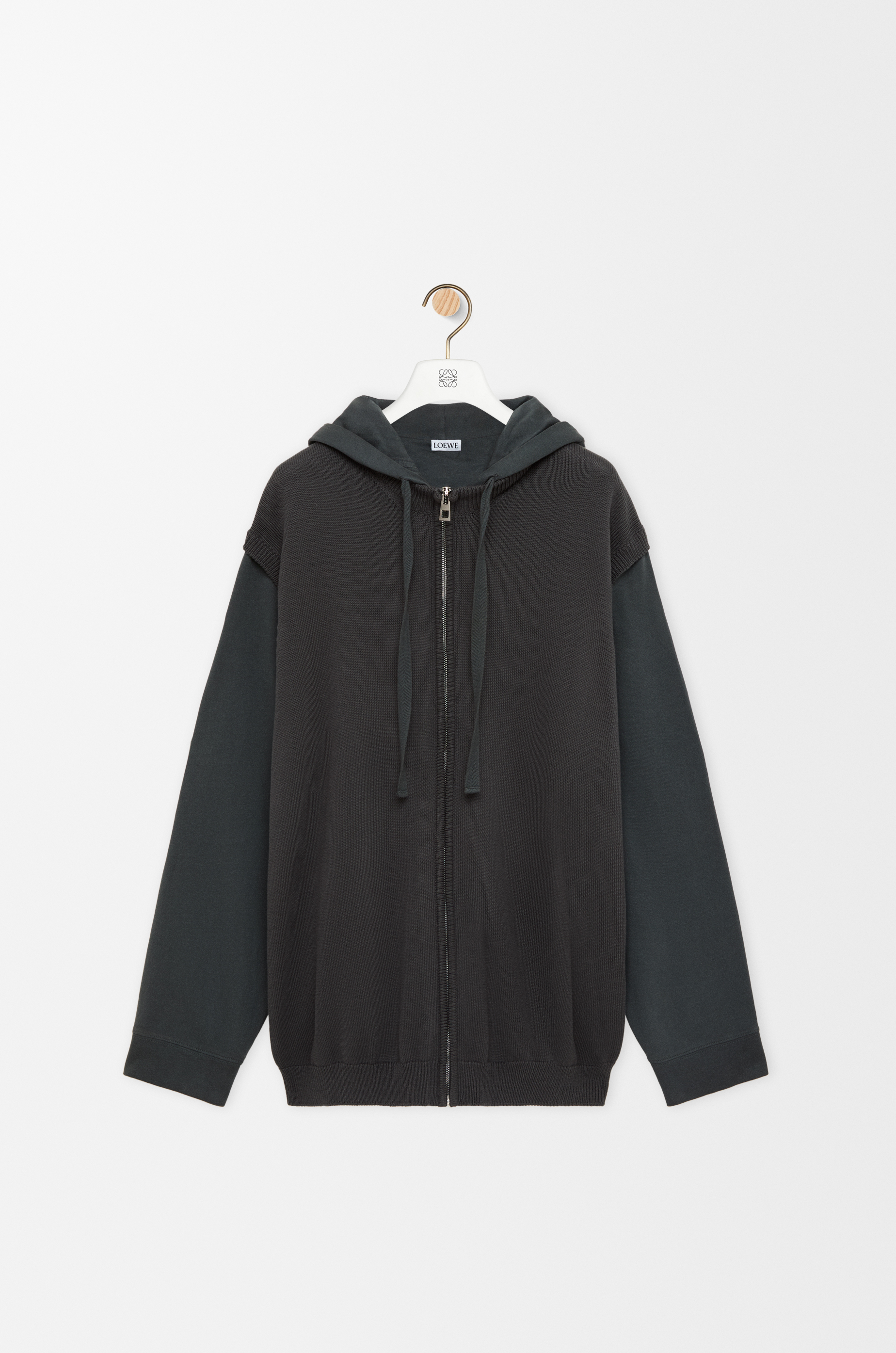 LOEWE ロエベ ジップアップ プルオーバー ジップアップ フーディー（コットン） グレー - ロエベ 日本 公式サイト