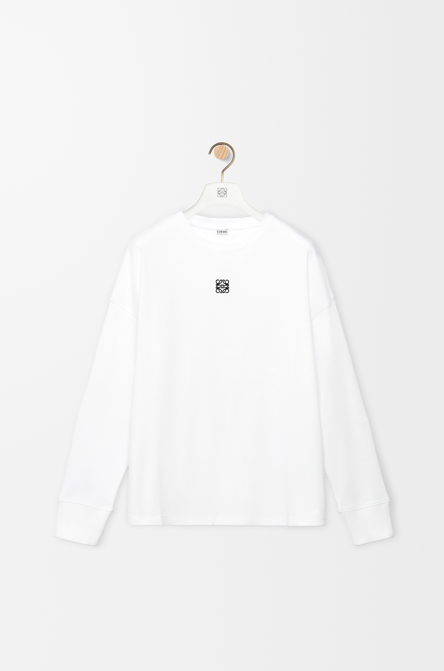 オーバーサイズフィット ロングスリーブ Tシャツ（コットン） ホワイト