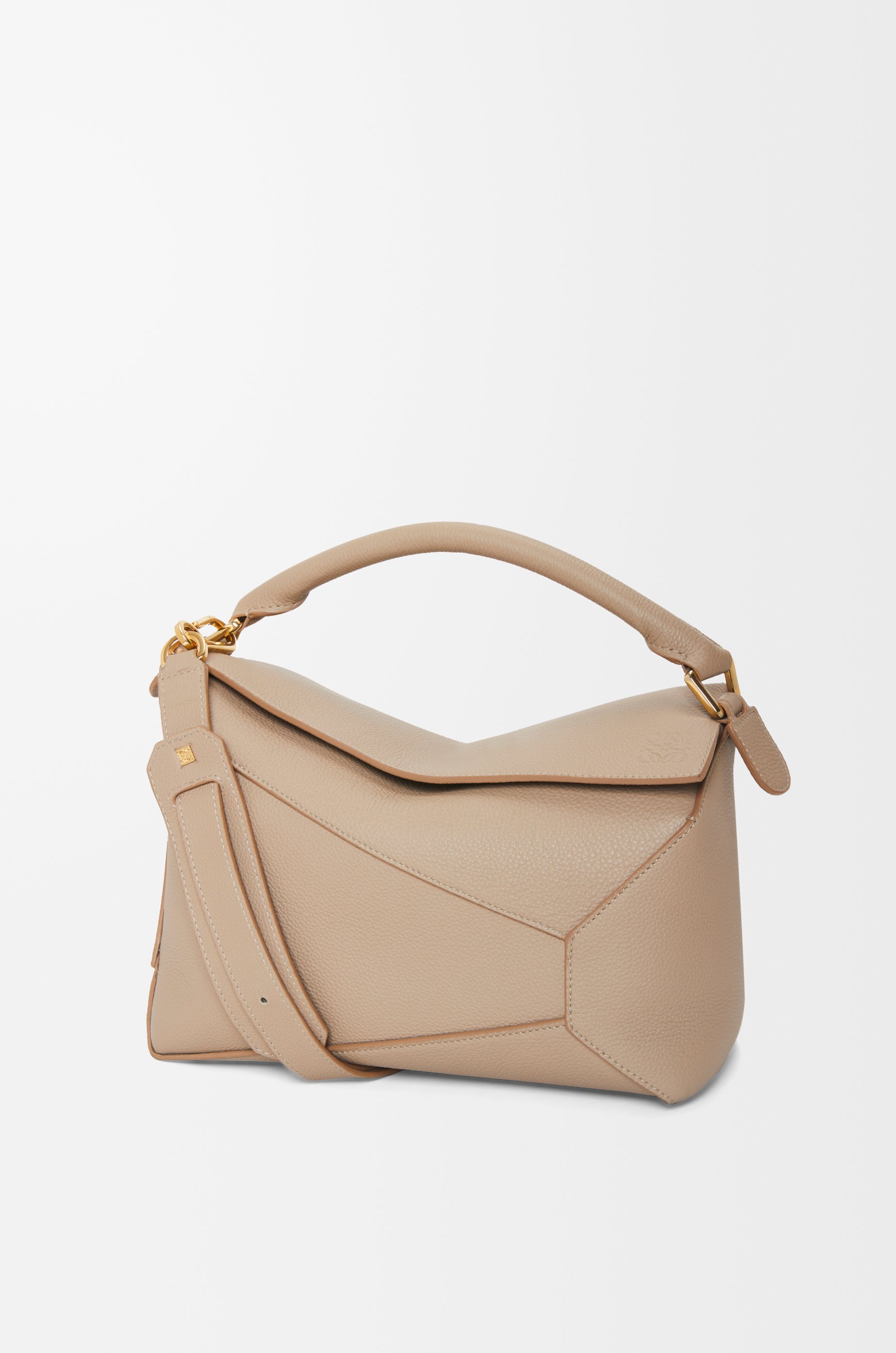 LOEWE Puzzle Calfskin Leather Shoulder Bag Sand Mink