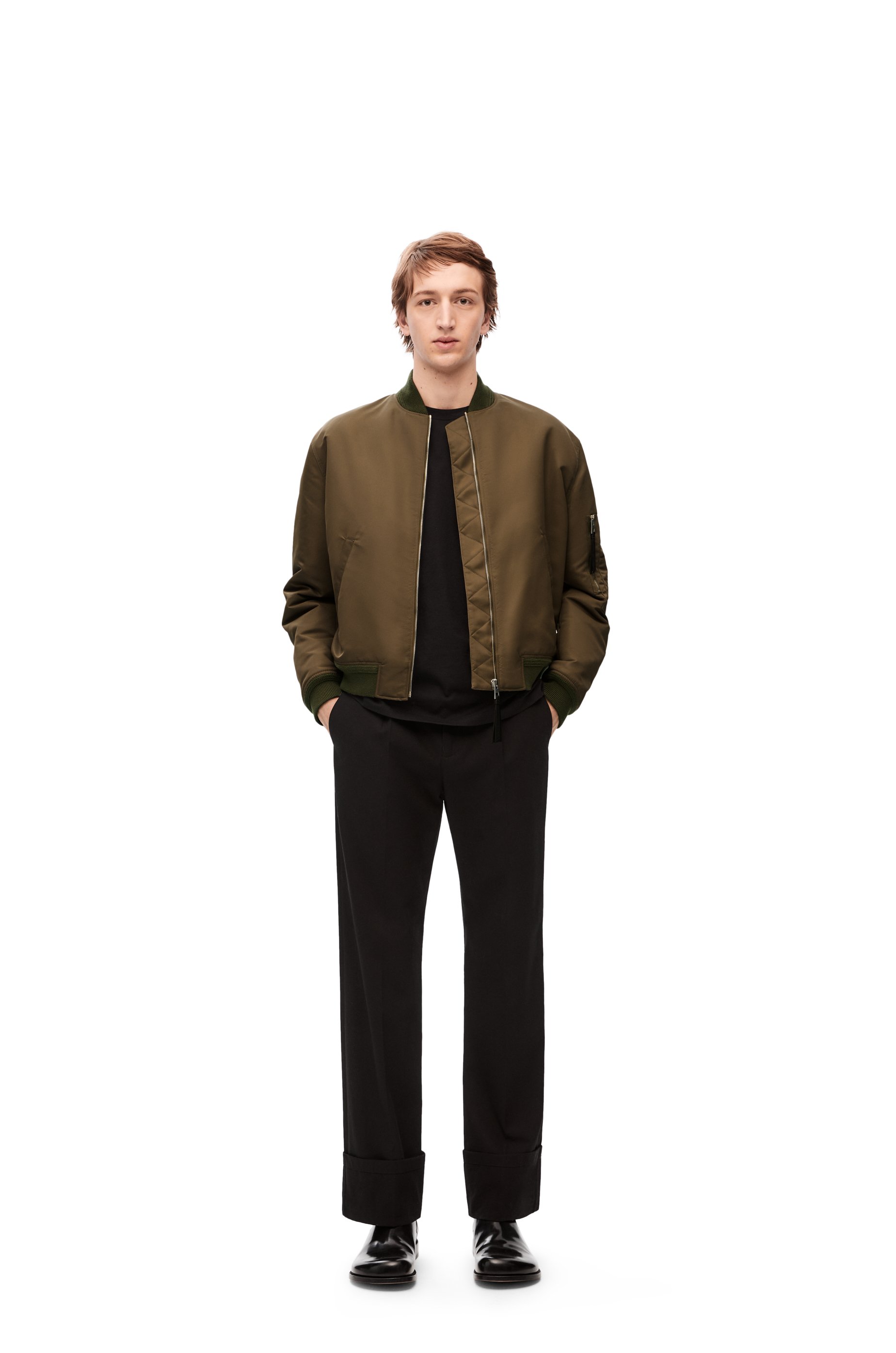 Bomber jacket in nylon Khaki Green   LOEWE